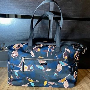 Kate Spade Navy Blue Floral Weekender Duffel Bag
